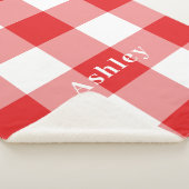 Couverture Sherpa Nom du monogramme du Motif En vichy rouge (3/4)