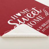 Couverture Sherpa Nom du monogramme moderne Script Red Sherpa Blanch (3/4)
