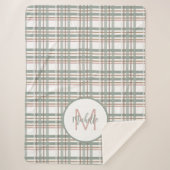 Couverture Sherpa Nom du monogramme Motif initial rose vif (Devant)