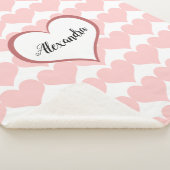 Couverture Sherpa Nom du Motif de coeur rose Monogramme Script (3/4)