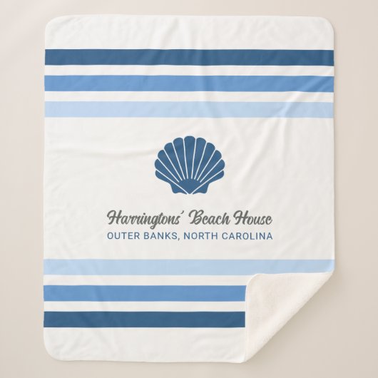 Couverture Sherpa Nom et emplacement personnalisés Maison de plage (Devant)