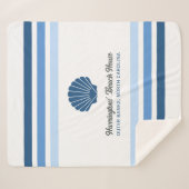 Couverture Sherpa Nom et emplacement personnalisés Maison de plage (Devant (Horizontal))