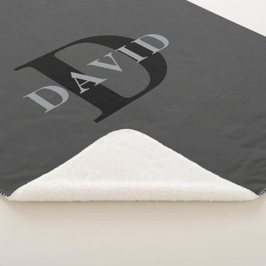Couverture Sherpa Nom et monogramme | Dark Gray (3/4)
