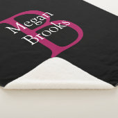 Couverture Sherpa Nom et monogramme sur fond noir (3/4)