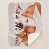 Couverture Sherpa Nom et photo chic simple et élégant de l'animal de (Devant)