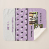 Couverture Sherpa Nom et photos de l'empreinte de patte du mémorial  (Devant (Horizontal))