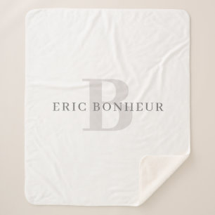 Couverture Sherpa Nom moderne élégant et monogramme