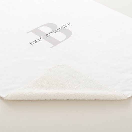 Couverture Sherpa Nom moderne élégant et monogramme (3/4)