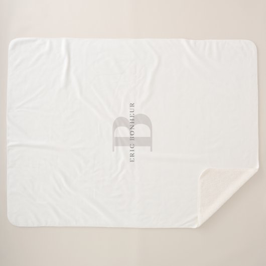 Couverture Sherpa Nom moderne élégant et monogramme (Devant (Horizontal))