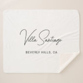 Couverture Sherpa Nom moderne personnalisé de la résidence (Devant (Horizontal))