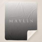 Couverture Sherpa Nom ou mot classique | Gris dégradé (Devant)