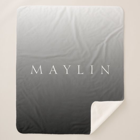 Couverture Sherpa Nom ou mot classique | Gris dégradé (Devant)