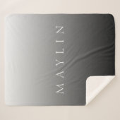 Couverture Sherpa Nom ou mot classique | Gris dégradé (Devant (Horizontal))