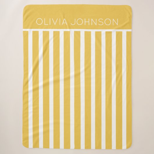 Couverture Sherpa Nom Personnalisable Jaune d'été (Devant)