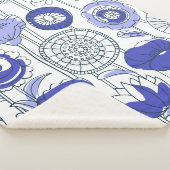 Couverture Sherpa Nom personnalisé Abstrait Floral Bleu pourpre Arts (3/4)