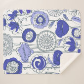 Couverture Sherpa Nom personnalisé Abstrait Floral Bleu pourpre Arts (Devant (Horizontal))