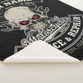 Couverture Sherpa Nom personnalisé Biker Mécanique Skull Motorcycle  (3/4)