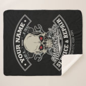 Couverture Sherpa Nom personnalisé Biker Mécanique Skull Motorcycle  (Devant (Horizontal))