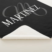 Couverture Sherpa Nom Personnalisé Black Elegant | Nom (3/4)