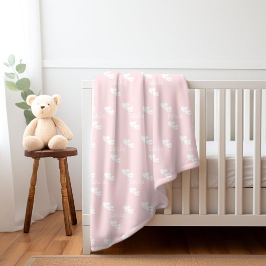 Couverture Sherpa Nom personnalisé Blanket Bébé Cadeau Cadeau fille 