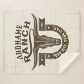 Couverture Sherpa NOM personnalisé Bull Steer Skull Western Ranch (Devant (Horizontal))