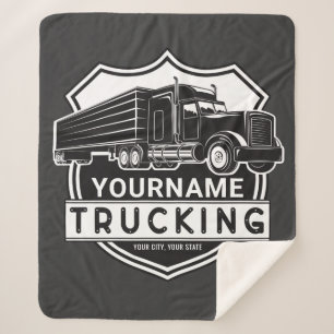 Couverture Sherpa NOM personnalisé Camions Big Rig Semi Trucker