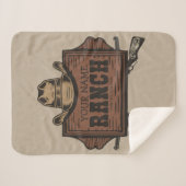 Couverture Sherpa NOM PERSONNALISÉ Canons Cowboy Connexion Western R (Devant (Horizontal))