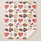 Couverture Sherpa Nom personnalisé Chocolat Candy Motif de coeur (Devant)