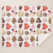 Couverture Sherpa Nom personnalisé Chocolat Candy Motif de coeur (Devant (Horizontal))