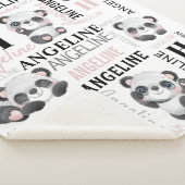 Couverture Sherpa Nom personnalisé Cute Pandas Sherpa Blanche (3/4)