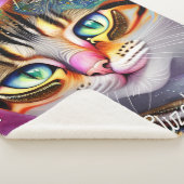 Couverture Sherpa Nom Personnalisé Cute Rose Girly Cat. (3/4)