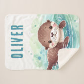 Couverture Sherpa Nom personnalisé de l'illustration de la loupe (Devant (Horizontal))