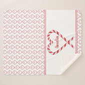 Couverture Sherpa Nom personnalisé de Noël mignon Sucre de canne Coe (Devant (Horizontal))