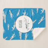 Couverture Sherpa Nom personnalisé du Motif d'avion Jet (Devant (Horizontal))