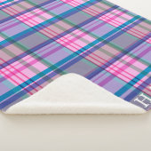 Couverture Sherpa Nom personnalisé du Motif rose pâle rétro  (3/4)