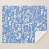 Couverture Sherpa Nom personnalisé estampillé partout Cornflower Blu (Devant (Horizontal))