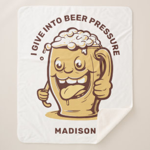 Couverture Sherpa Nom personnalisé et bière texte amusant