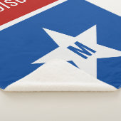Couverture Sherpa Nom personnalisé et initiale Rouge, Blanc et Bleu (3/4)