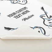 Couverture Sherpa Nom personnalisé et texte de la guitare stylisée (3/4)