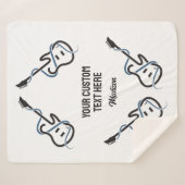 Couverture Sherpa Nom personnalisé et texte de la guitare stylisée (Devant (Horizontal))
