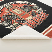 Couverture Sherpa Nom personnalisé Garage moto moto pompe à gaz rétr (3/4)