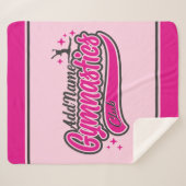 Couverture Sherpa NOM personnalisé Gymnaste Split Leap Gymnastique (Devant (Horizontal))