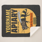 Couverture Sherpa NOM PERSONNALISÉ Honey Bee Apiary Beehives Farm (Devant (Horizontal))