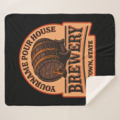 Couverture Sherpa NOM PERSONNALISÉ Old Oak Barrel Beer Keg Brasserie (Devant (Horizontal))