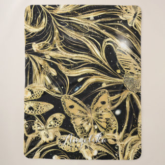 Couverture Sherpa Nom personnalisé papillon