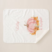 Couverture Sherpa Nom personnalisé Petit Citrouille rose (Devant (Horizontal))