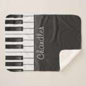 Couverture Sherpa NOM personnalisé Pianist Piano Keys professeur de  (Devant (Horizontal))