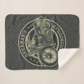 Couverture Sherpa NOM personnalisé Retro Military Motorcycle Biker (Devant (Horizontal))