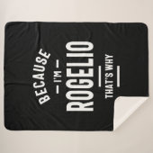 Couverture Sherpa Nom personnalisé Rogelio Anniversaire (Devant (Horizontal))