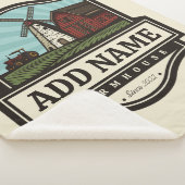 Couverture Sherpa NOM personnalisé Rustic Farmhouse Vieux moulin à v (3/4)